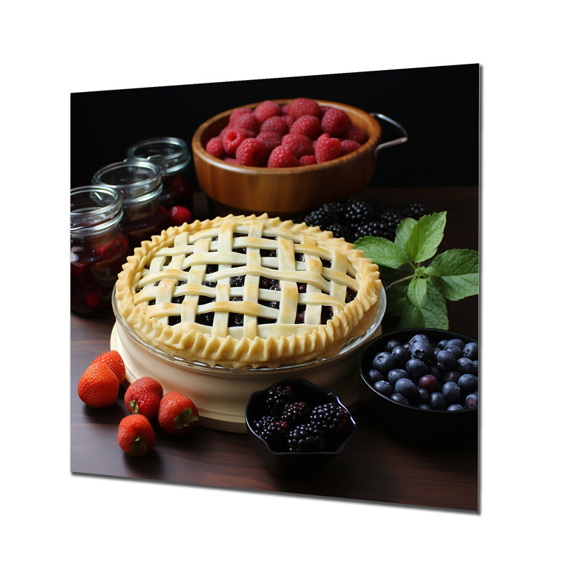 Art mural en métal, pâtisserie aux fruits, H 16 po x l 16 po x P 1 po