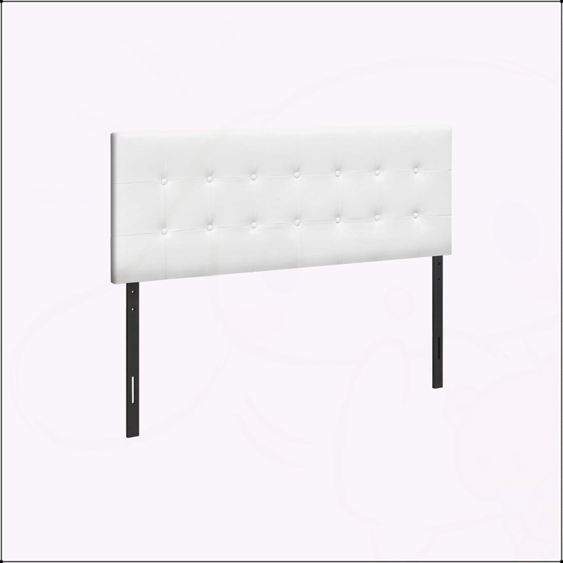 Lit, tête de lit seulement, chambre à coucher, revêtement, aspect cuir, transitionnel, Gris, Grand