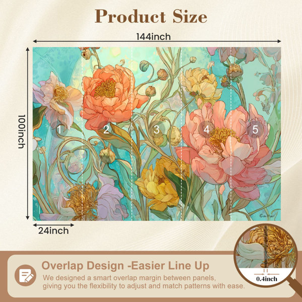 Red Barrel Studio Farmhouse Nature Floral Wallpaper Peel and Stick Wall ...