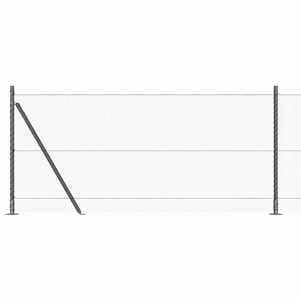 Vidaxl Fence With Posts PVC-Coated Steel