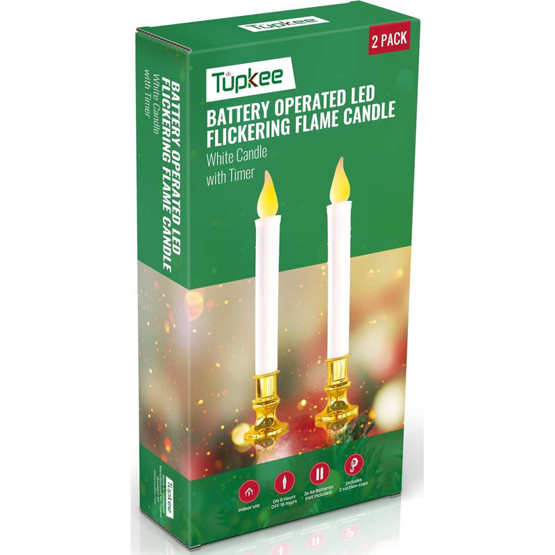 Ensemble de 2 bougies de Noël à DEL Tupkee