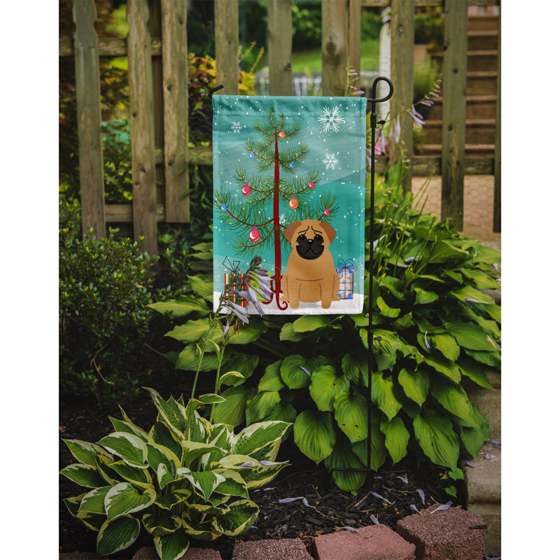 Drapeau en polyester 2 côtés sous l’arbre Silloth, Carlin brun / beige, H 15 po x l 11 po x P 0,01 po, Drapeau de jardin