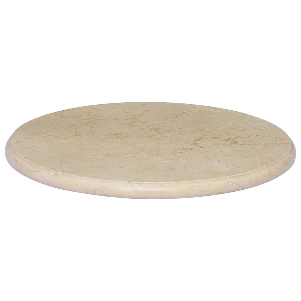 vidaXL Table Top Cream Ø50x2.5 cm Marble