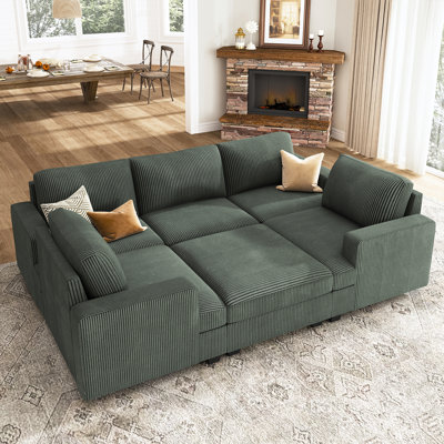 Anureet Modular Sectional Sofa U-Shaped Sleeper Sofa Bed With Storage Space