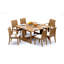 6 Seats 7 Pcs Grade-A Teak Wood Dining Set: 60" Square Rectangle Butterfly Table And 6 Lagos Chairs (2 Arm & 4 Armless Chairs) #11LG1402-1389483079