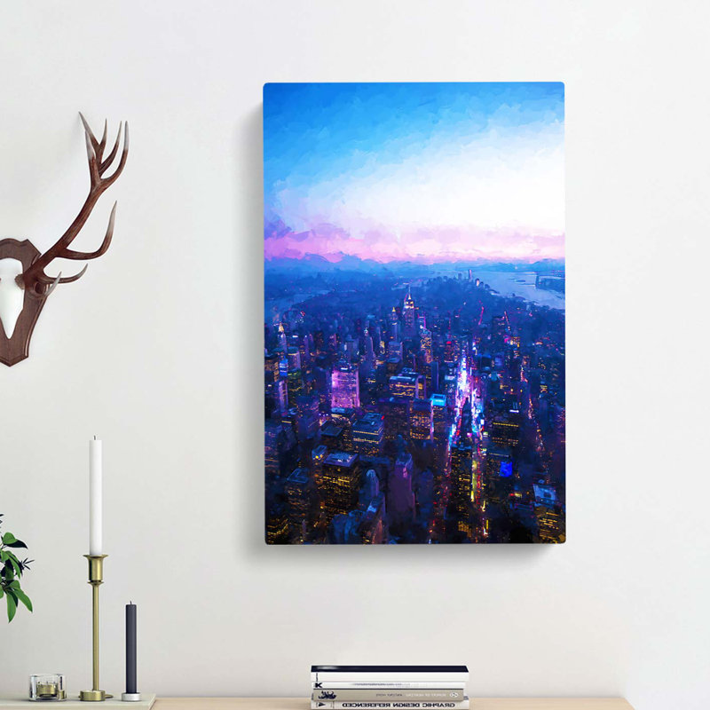 Sunset In Manhattan New York In Abstract - Wrapped Canvas, 76cm H x 50cm W x 3cm D