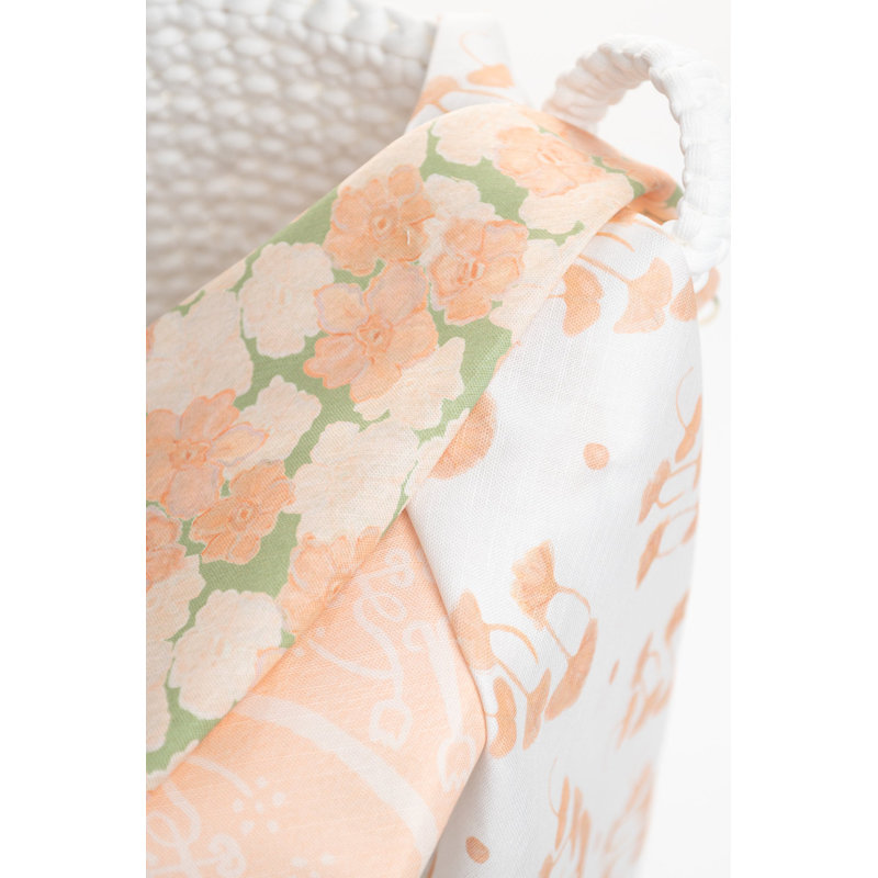 Trois Fleurs Lumbar Pillow Cover & Insert, Olive and Peche Floral