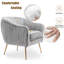 Fauteuil d'appoint en velours avec pieds à finition dorée-1680670616