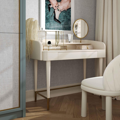 Bureau de coiffeuse en cuir Carleen Penelope