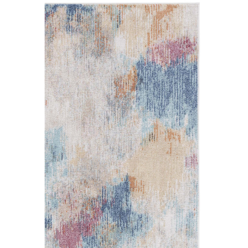 Graber Phoenix 508 Area Rug In Aqua / Gold Rose, Rectangle 5'5" x 7'7"