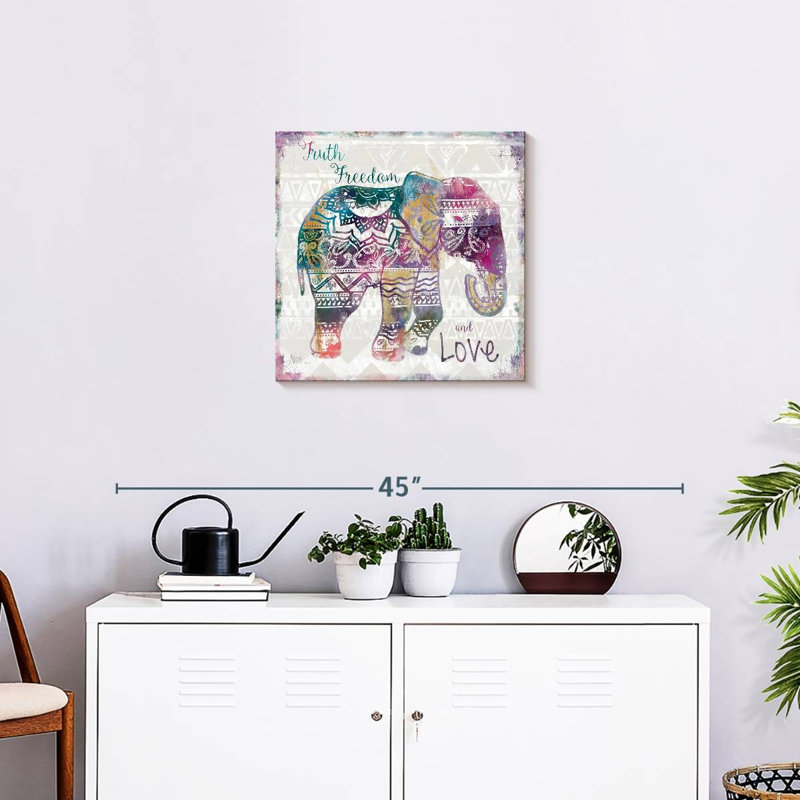 Boho Elephant Love, H 20 po x l 20 po