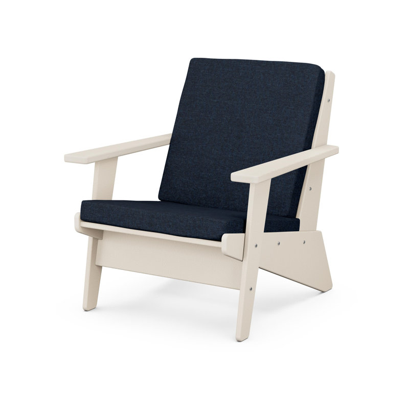 Riviera Modern Lounge Chair, Marine Indigo, Sand
