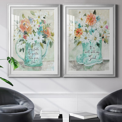 «Daisy Pitcher Bouquet», ensemble de 2 reproductions d'art