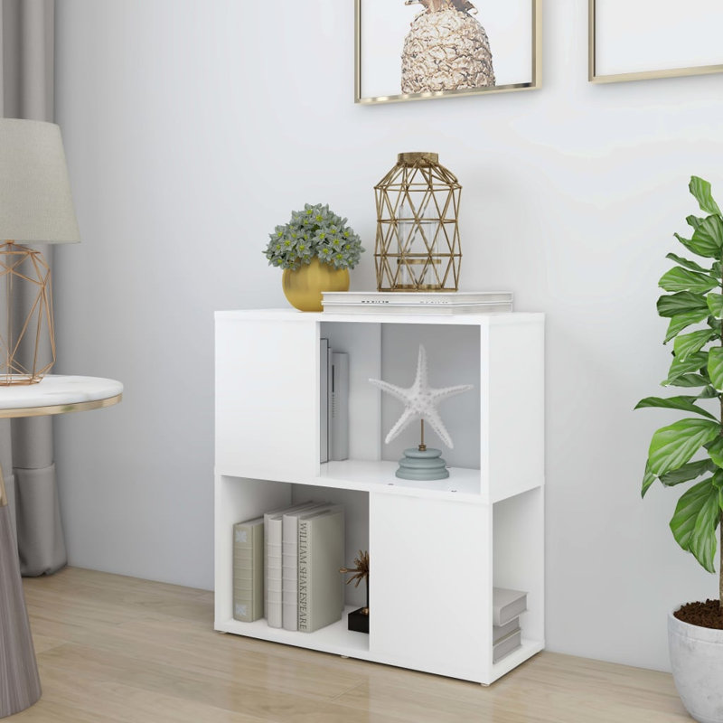 Bibliothèque Anareli, Blanc, (2 tablettes) H 24,8 po x l 23,6 po x P 9,4 po
