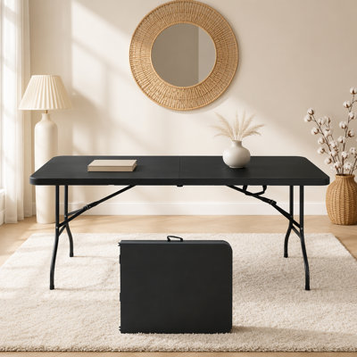 Table pliante de 6 pi, table en plastique portable pour le camping, les pique-niques, les fêtes, table pliable