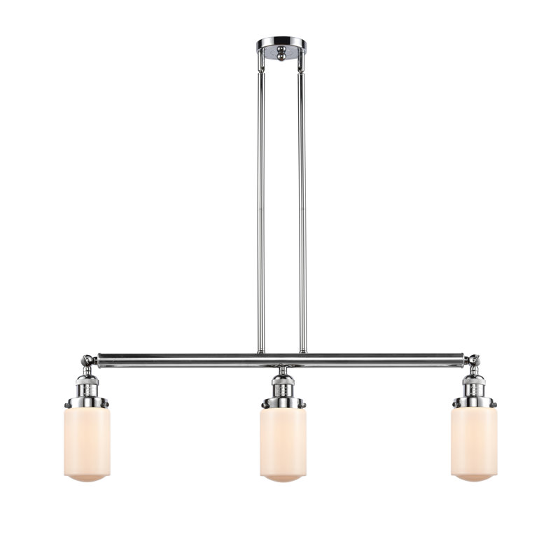 Luminaire suspendu linéaire à 3 lumières pour îlot de cuisine Saroyan, Blanc mat, Ampoule DEL 6 watts Vinage