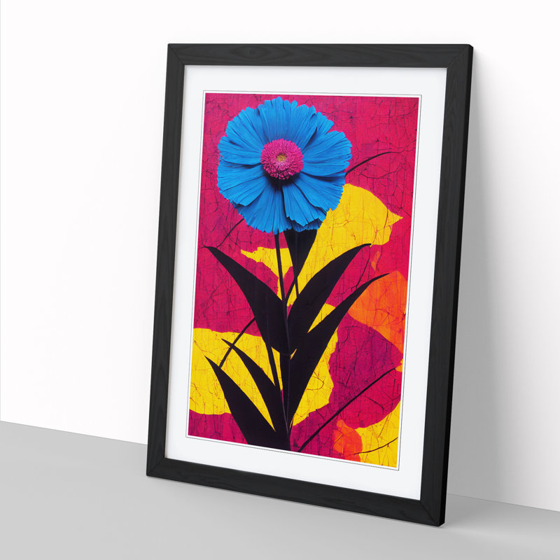 FRM-V0523-365X Carnation Flower - Single Picture Frame Print, Black Framed, 46cm H x 34cm W x 2cm D