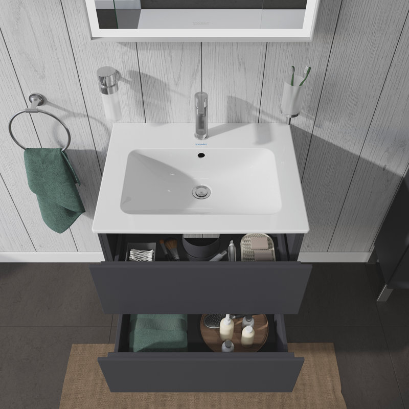 Base de meuble-lavabo simple murale Duravit seulement (graphite mat), Graphite mat