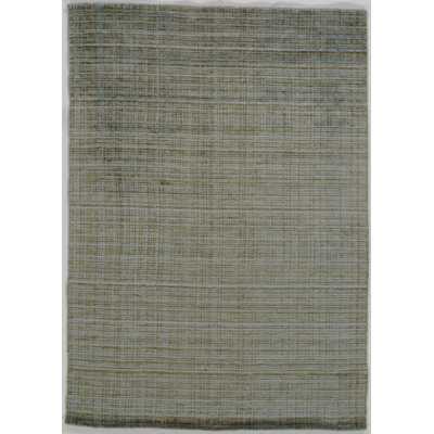 Striped Area Rug in Gray/Light Green