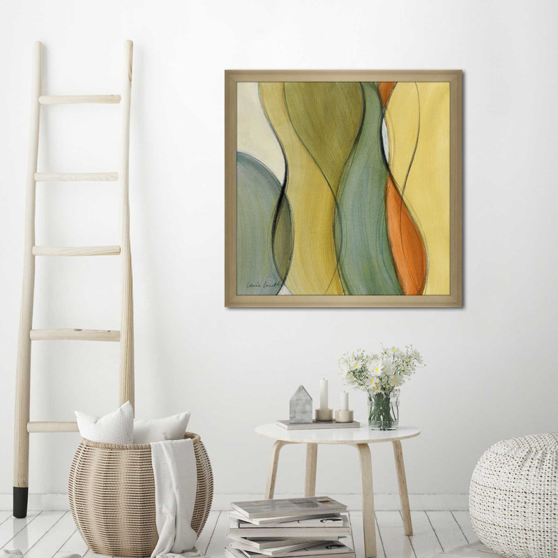 «Coalescence I», reproduction de peinture acrylique, H 31,5 po x l 31,5 po x P 1 po, Encadrement champagne
