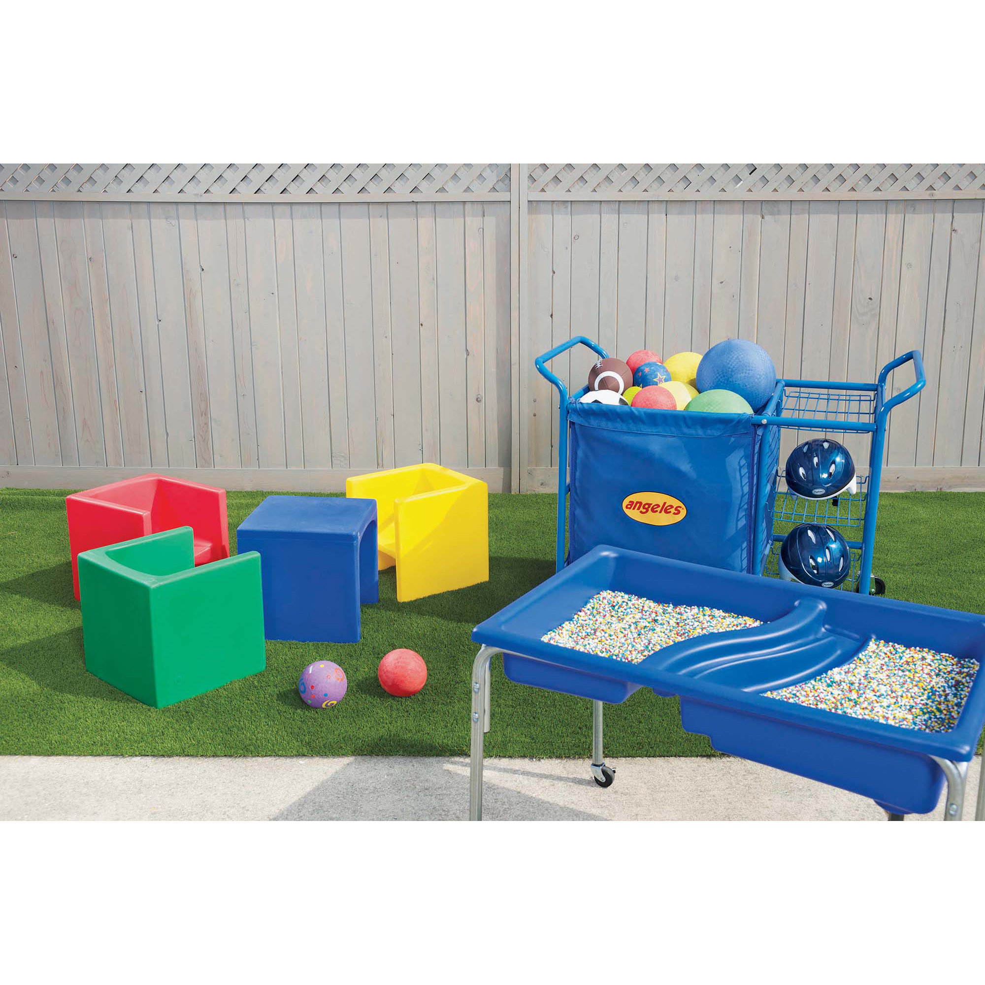 3-N-1 Cube Chair, Red/Blue/Yellow/Green