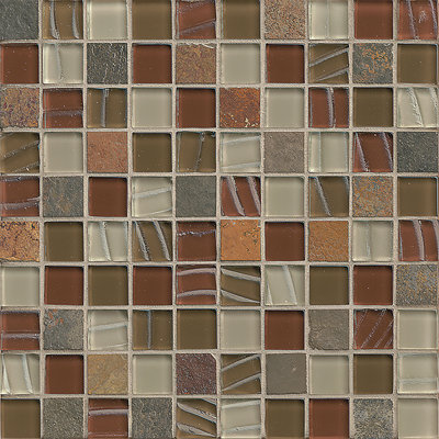 Carreau de mosaïque murale en verre 1,25 po x 1,25 po Queenstown