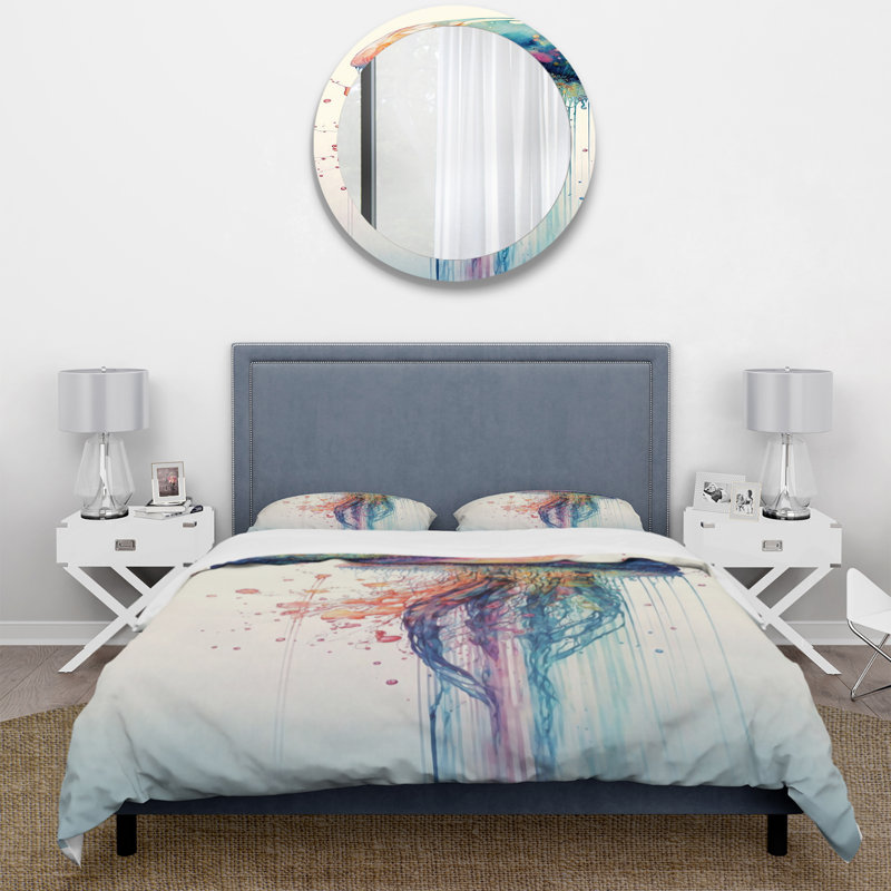 Ensemble de housse de couette en microfibre / polyester Colorful Deepsea Jellyfish IV