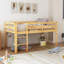 Lit mezzanine en bois simple, bois massif durable, noyer moderne pour la maison