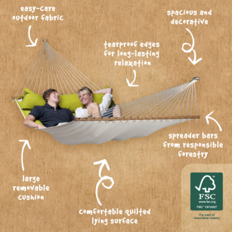 Avocado Green Quilted Kingsize Spreader Bar Hammock