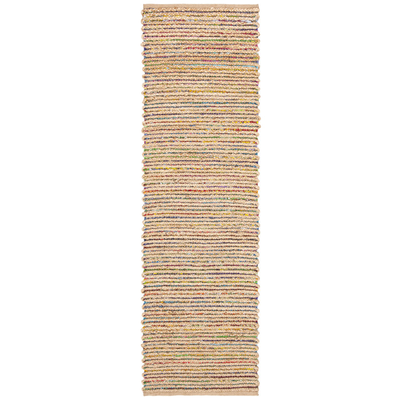Tapis en jute tissé à la main Chupp, Tapis de couloir 2 pi 3 po x 8 pi