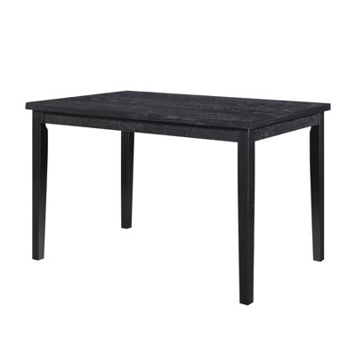Table de salle à manger décontractée en bois avec finition noire, capacité de 4 personnes