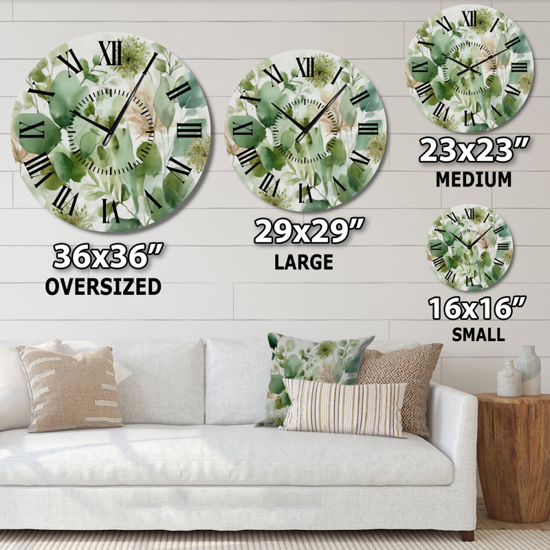 Horloge murale aquarelle, Surdimensionné