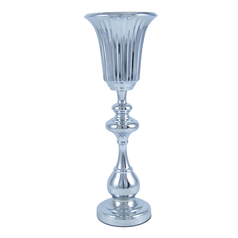 Samons Metal Table Vase, Silver