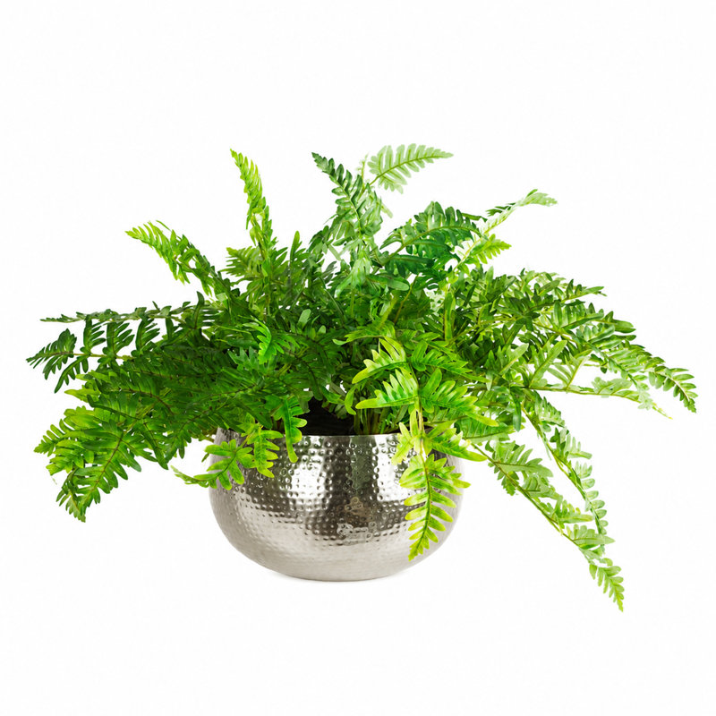 65cm Faux Fern Plant in Metal Planter