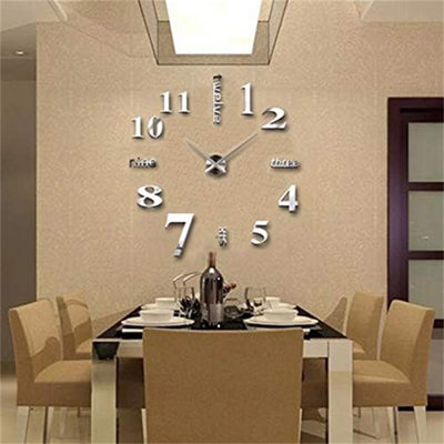 Frameless Mirror Large Wall Clock