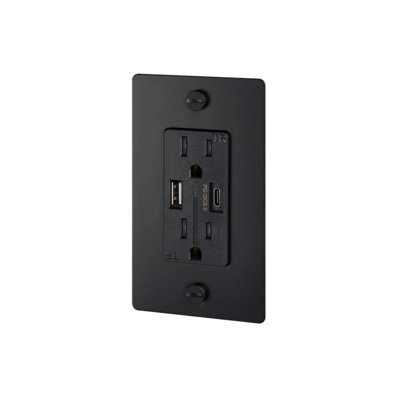 1G Combination Duplex Outlet And USB-A + C Charger / Without Logo