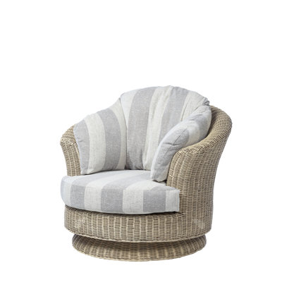 Portobello Wicker Swivel Barrel Chair