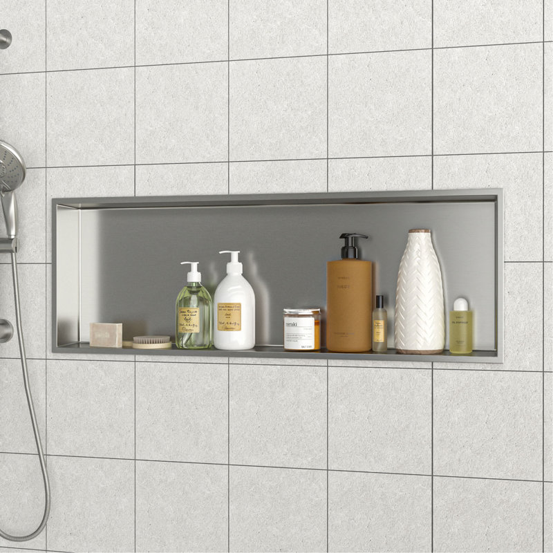 Stainless Steel Shower Niche, Gunmetal Black, Gunmetal Black