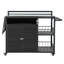 Îlot de cuisine extérieur de 63,5 po avec plateau de table pliable - Chariot de barbecue résistant aux intempéries pour terrasse, station de barbecue dans la cour arrière avec rangement spacieux, brun foncé