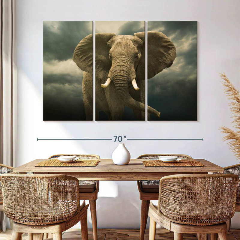 Éléphant mâle Brampt, H 42 po x l 65 po