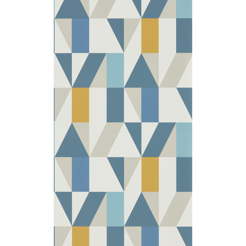 10.05m x 52cm Matte Wallpaper Roll, Indigo/Slate/Satsuma