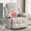 Canapé inclinable et chauffant pivotant, avec port USB et 2 porte-gobelets dans les poches latérales (BEIGE)-1632617302