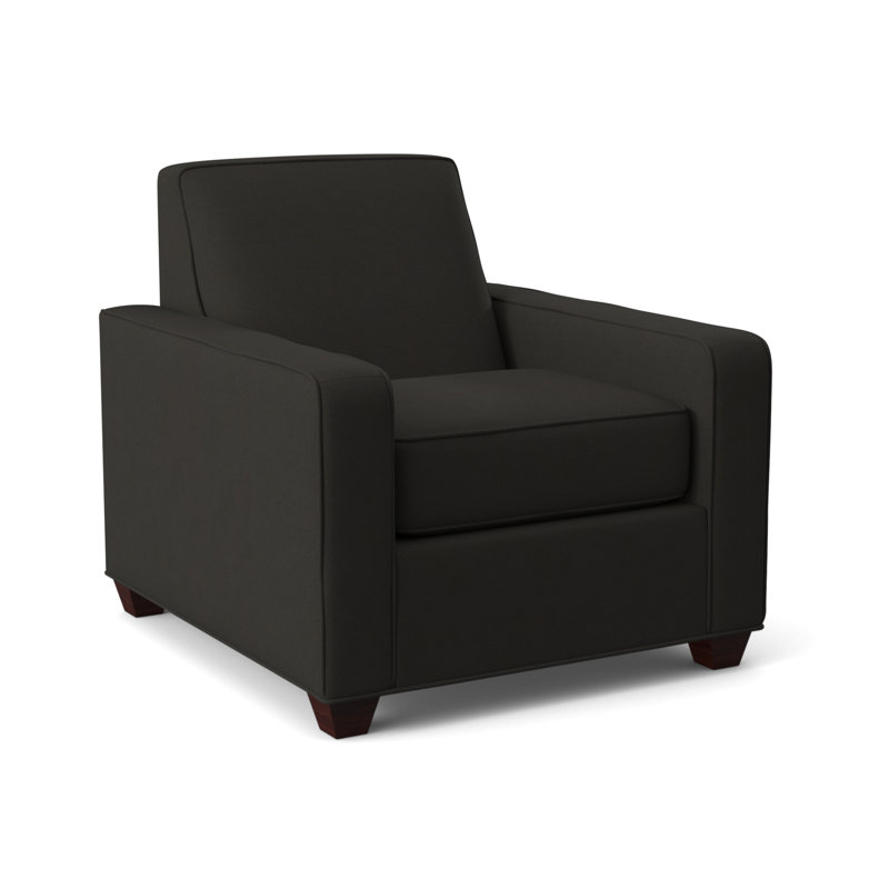 Avery Upholstered Armchair, Empire Mahogany, Dillon Black