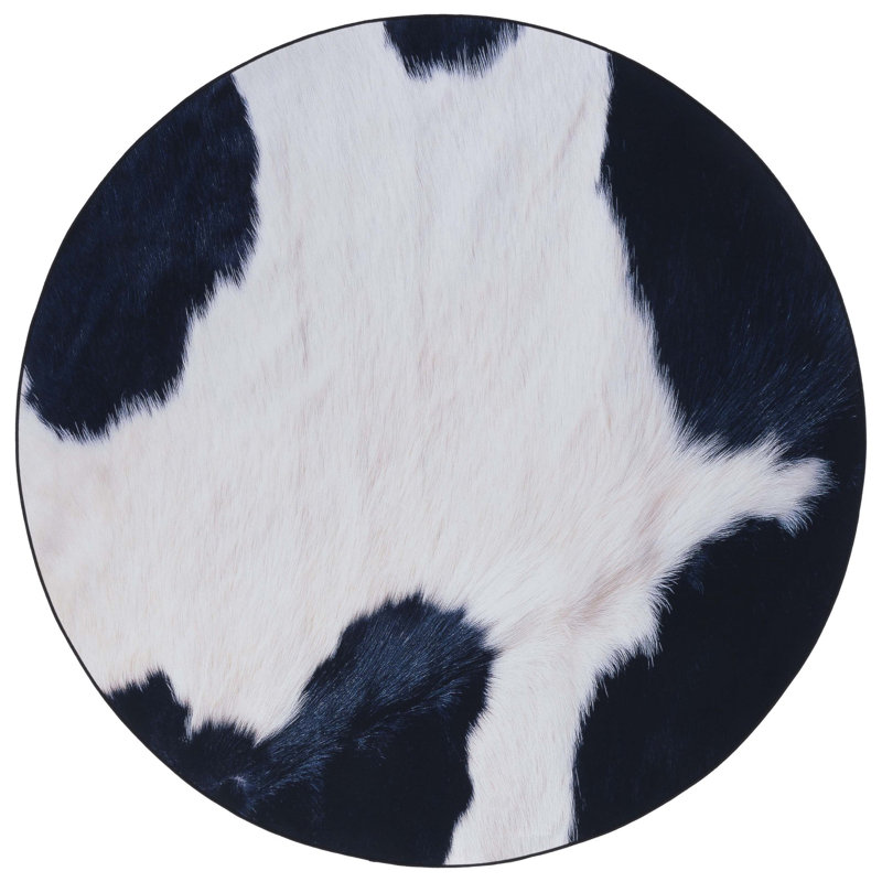 Ayriana Performance Machine Washable Animal Print Rug, Round 6'