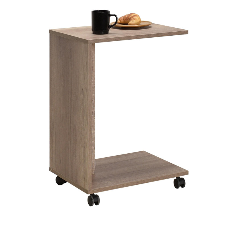 Table d'appoint moderne, noyer clair, 13,8 x 25,6 x 17,7 pouces | 100% panneau de particules enduit de mélamine, épaisseur: 0,6 pouce | Design scandinave pour le salon et la chambre à coucher, mobilier élégant et fonctionnel