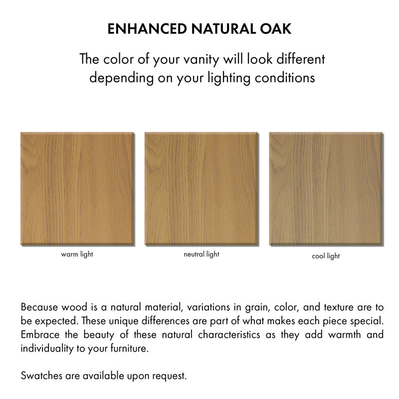 Grace 72" Bathroom Vanity In Natural Enhanced Oak, 72", Natural