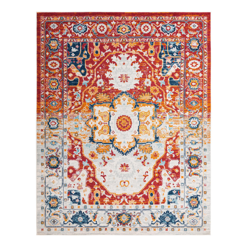 Hagedorn Oriental Area Rug, Rectangle 10' x 13', Red
