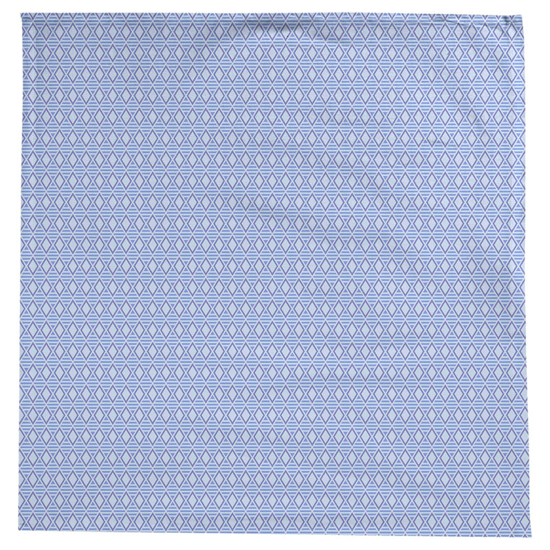 Nappe à carreaux géométriques Leffel, Bleu foncé et mauve