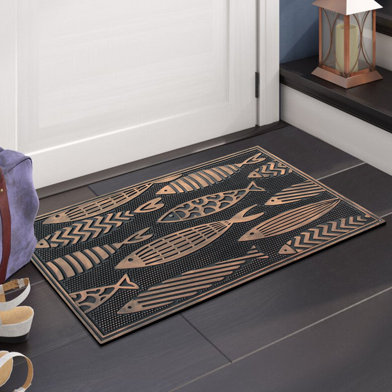 Fish 18" W x 30" L Non-Slip Rubber Door Mat