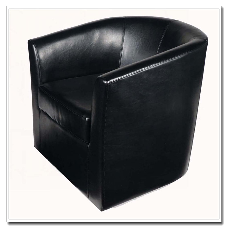Fauteuil d'appoint pivotant en similicuir, Noir